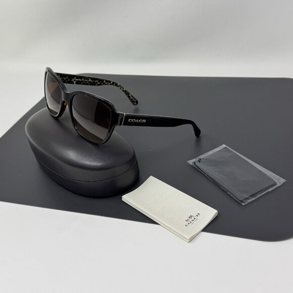 COACH HC8232 550713 Rectangle Dk Tortoise Brown Gradient 56 mm Womens Sunglasses - Picture 1 of 10